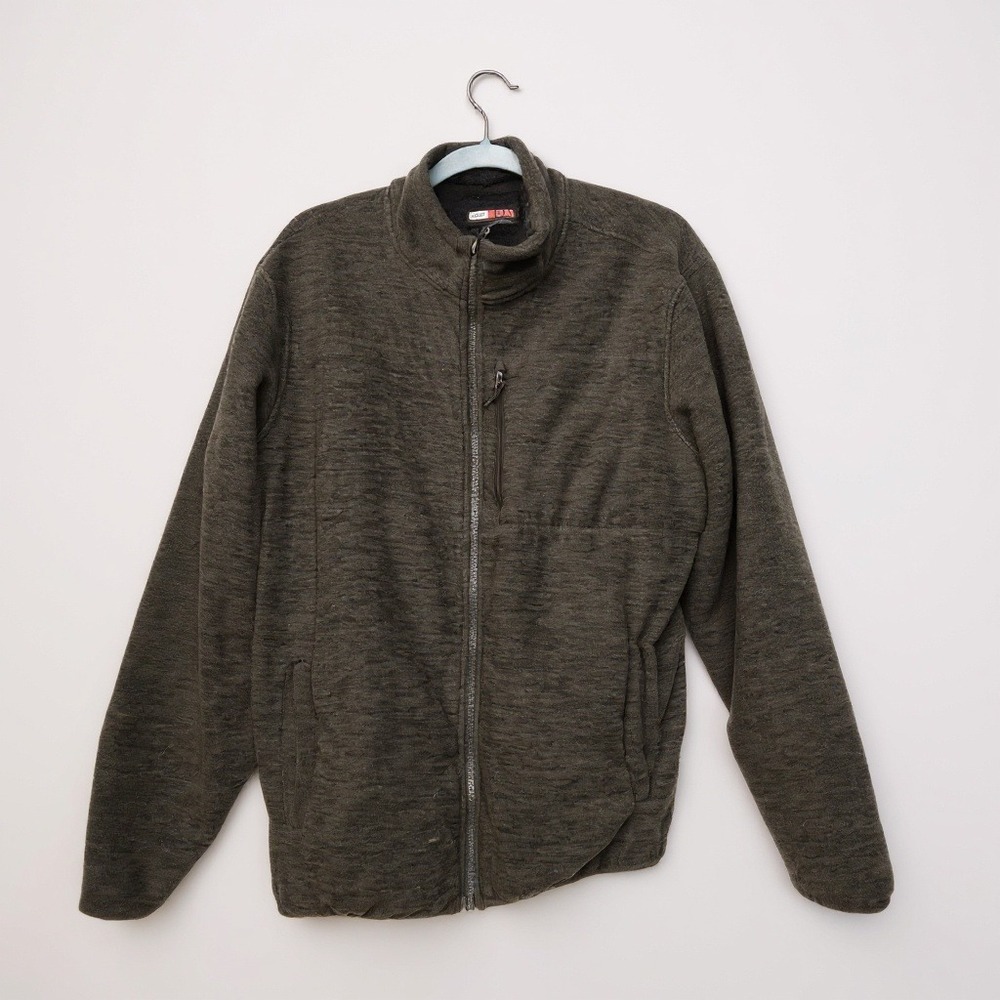 32 Degrees Heat Jacket Fleece Dark Gray‎ Faux Fur Lined Full Zip XL Gorpcore